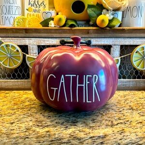 Rae Dunn Big “Gather” Maroon Pumpkin